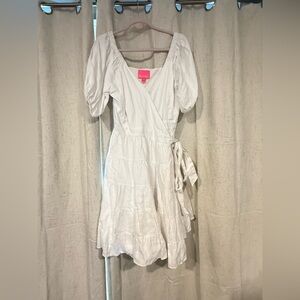 Lilly Pulitzer Iralee white linen wrap dress